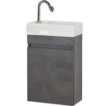 Gästewaschbecken mit Unterschrank Sanox MAXIM BxHxT 40x65x22 cm Frontfarbe beton anthrazit 81733741