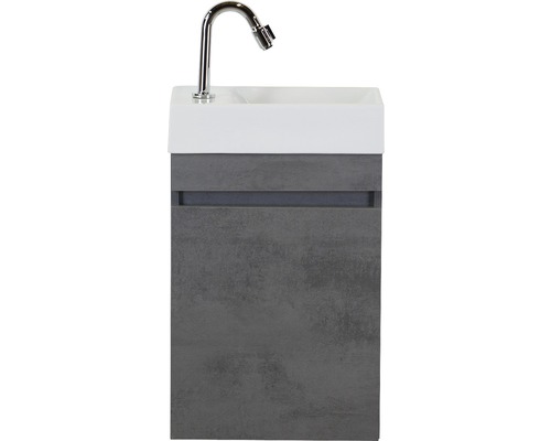 Lavabo pour invités avec meuble bas Sanox Maxim lxhxp 40x65x22 cm béton anthracite