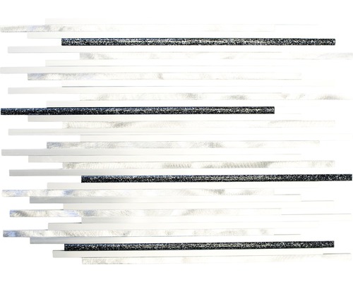 Aluminiummosaik ALF L402GB SILBER 27,2x39 cm Mosaikfliesen mit horizontalen Streifen in verschiedenen Designs