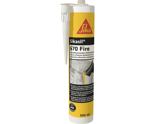 Sikasil® 670 Fire Silicone pour joints coupe-feu blanc 300 ml