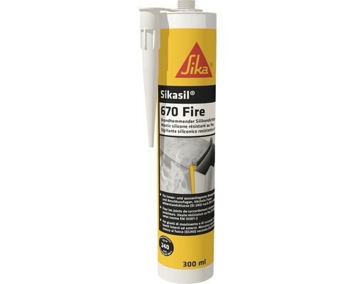 Sikasil® 670 Fire Brandschutzfugensilikon weiss 300 ml Sikasil 670 Fire Silikon Dichtstoff Kartusche