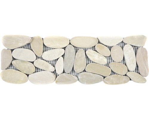 Bordure en galets de rivière BO IN14KS 10x30 cm Mosaïque de galets sur filet