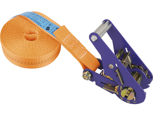 Mamutec Sangle d'arrimage à cliquet 35 mm x 6 m orange Sangle d''arrimage avec cliquet pour sécuriser le chargement