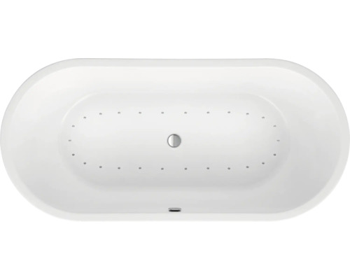 Baignoire balnéo OTTOFOND Timor 89.5 x 190 cm blanc brillant lisse 72170 Baignoire de forme ovale avec jets de relaxation