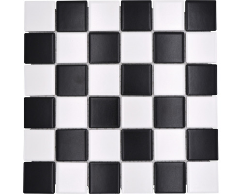 Mosaïque en céramique CD 202 NOIR/BLANC 30x30 cm Mosaïque avec motif en damier