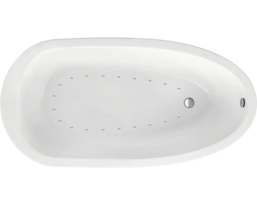 Baignoire balnéo OTTOFOND Cornwall 94.5 x 185 cm blanc brillant lisse 72190 Baignoire de forme ovale avec jets