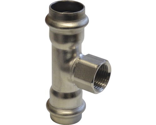 Raccord à compression Viega Sanpress pièce en T 35x1/2"x35mm filetage intérieur inox 437213