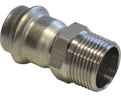 Raccord à compression Viega Sanpress pièce intermédiaire 15mmx1/2" filetage extérieur inox 436445