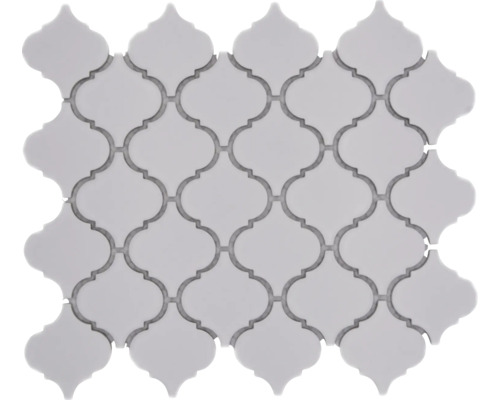 Mosaïque en céramique CLP 11WM BLANC 24,5x29,3 cm Carreaux décoratifs en forme d''arabesque pour la conception des murs et des sols.