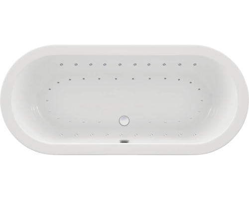 Baignoire balnéo OTTOFOND Trend 80 x 179.5 cm blanc brillant lisse 73200 Baignoire de forme ovale avec jets pour fonction whirlpool, vue de dessus