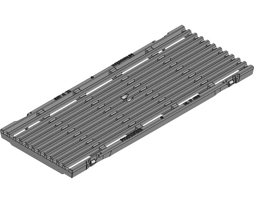 Grille à barreauxlongitudinauxHauraton FaserfixKS 150 en fonte traitée par cataphorèse 500x199x20 mm