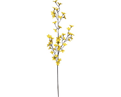 Branche artificielle forsythia H 83 cm jaune Branche de fleurs ornementales décorative avec des fleurs jaunes.