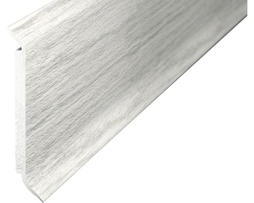 Plinthe âme Prinz mousse rigide frêne blanc 60x2500 mm Plinthe en bois