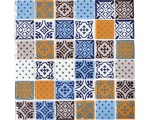 Mosaïque de verre CM 4OP12 MULTICOLORE, 30x30 cm Carreaux de mosaïque avec différents motifs