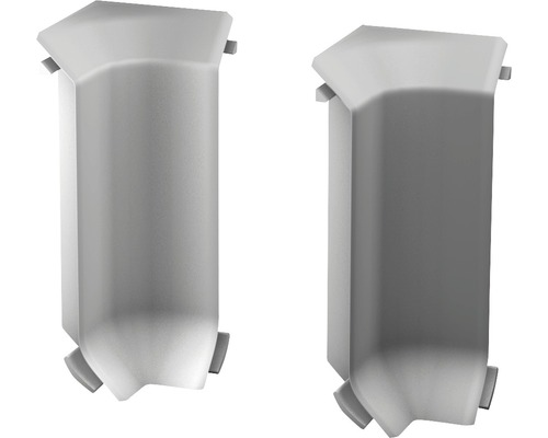 Angles intérieurs Prinz pour plinthe en mousse rigide gris clair 60 mm Deux clapets de tuyau de descente en plastique