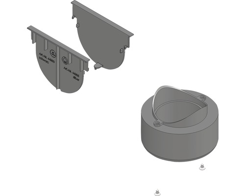 Hauraton TOP X Anschluss-Set mit Stirnwand und Adapter schwarz DN/OD 75/110 mm