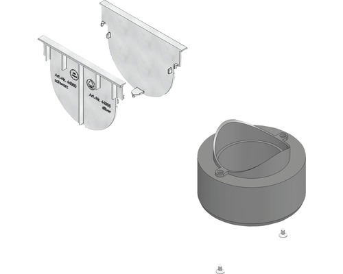 Set de raccordement avec paroi frontale et adaptateur TPO X argent Hauraton DN/OD 75/110 mm