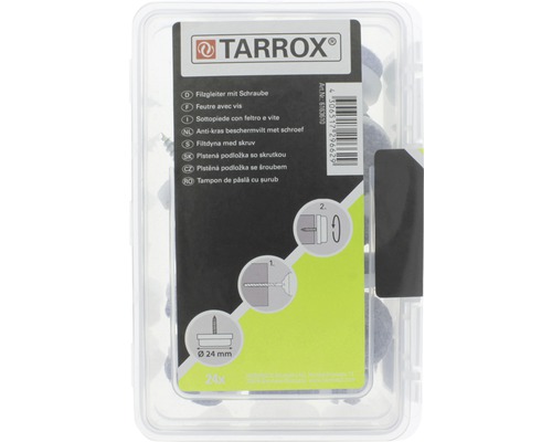 Tarrox Filzgleiter mit Schraube, Durchmesser 24 Millimeter, 24 Stück