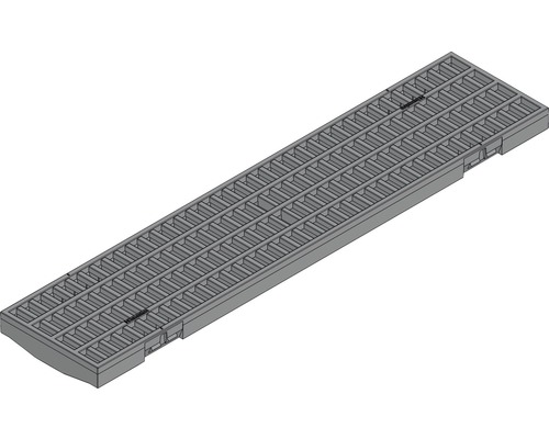 Grille caillebotis Hauraton DachfixResist 115 maillage 8/21 plastique noir 500x108x20 mm