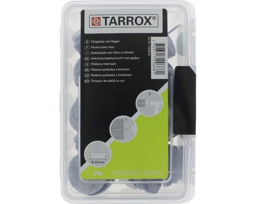 Tarrox Filzgleiter mit Nagel, 28 Millimeter Durchmesser, 24 Stück