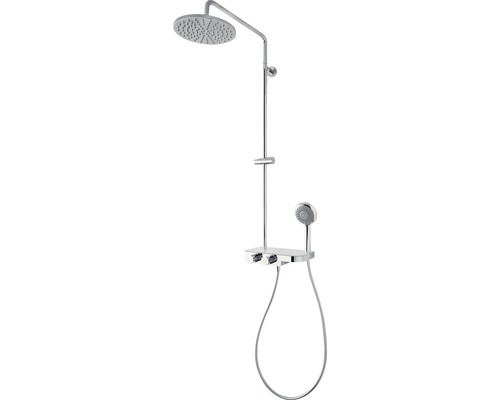 Duschsäule inkl, Thermostat BREUER Aquamaxx 340 chrom glänzend 9263008000099 Duschsystem mit Kopfbrause und Handbrause