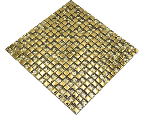 Carreau de mosaïque carré en verre et métal