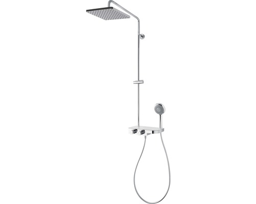 Duschsäule inkl, Thermostat BREUER Aquamaxx 340 chrom glänzend 9264008000099 Duschsystem mit Kopfbrause und Handbrause