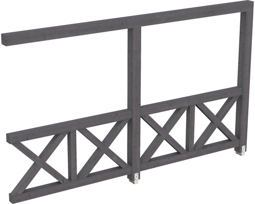 Paroi latérale croix de Saint-André SKAN HOLZ 355x210 cm chêne gris ardoise Paravent en bois avec motif croisé