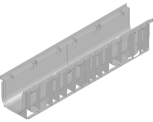 Partie inférieure de caniveau Hauraton Recyfix PRO 150 type 01 en PP 1000 x 212 x 210 mm