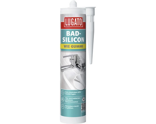 Lugato Bad-Silikon Wie Gummi weiss 310 ml Lugato Bad-Silikon Wie Gummi weiss 310 ml