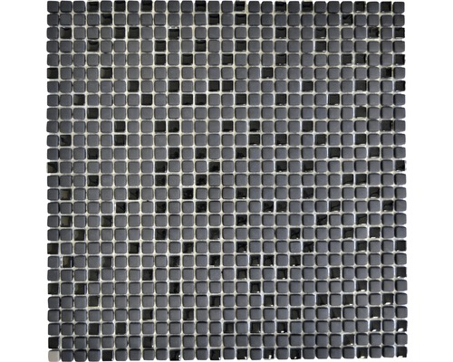 Mosaïque en verre CUBA 01B NOIR 30,5x30,5 cm Mosaïque avec carreaux carrés gris