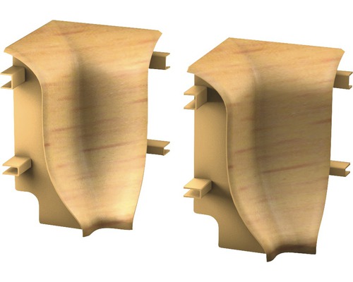 Angles intérieurs Prinz pour plinthe en mousse hêtre 48 mm Deux pièces d''angle de plinthe