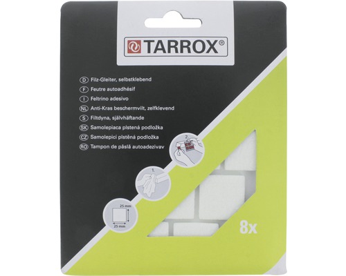 Tarrox selbstklebende Filzgleiter, 25x25 Millimeter, 8 Stück