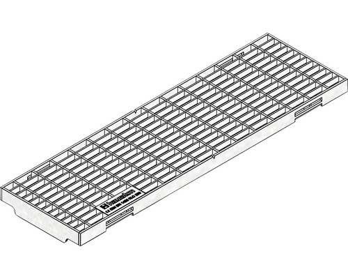 Grille caillebotis Hauraton FaserfixKS 100 maillage 30/10 zinguée avec sécurité anti-glissement horizontale 500x149x20 mm