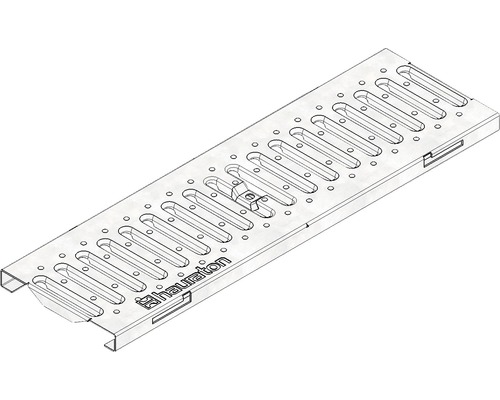 Grille passerelle Hauraton FaserfixKS 100 SW 80/10 zingué avec sécurité anti-glissement horizontale 500x149x20 mm