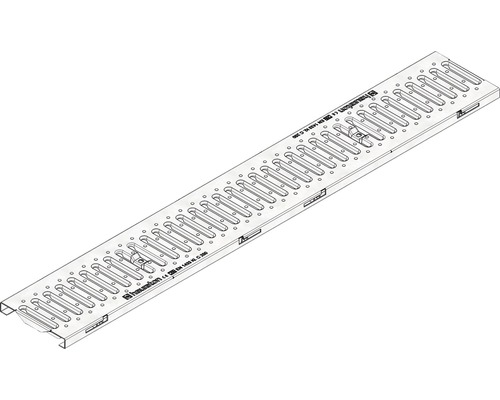 Grille passerelle pour caniveau double Hauraton FaserfixKS 100 ouverture de clé 80/10 zingué avec sécurité anti-glissement horizontale 1000x149x20 mm