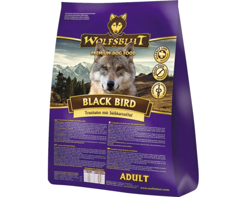 Hundefutter trocken WOLFSBLUT Black Bird Adult, Truthahn mit Süsskartoffeln mit wertvollen Superfoods, getreidefrei, Glutenfrei 2 kg