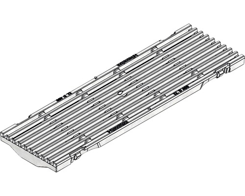 Grille à barreauxlongitudinauxen fonte zingué Hauraton FaserfixKS 100 500x149x20 mm