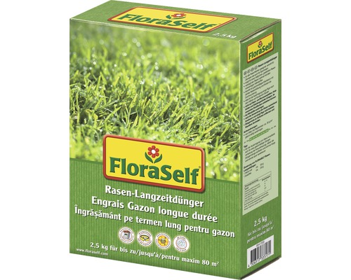 Engrais pour pelouse longue durée FloraSelf 2,5 kg 80 m²