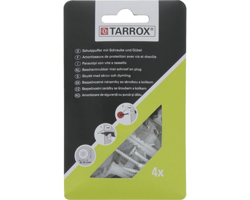 Tarrox Schutzpuffer mit Schraube und Dübel, 4er-Pack