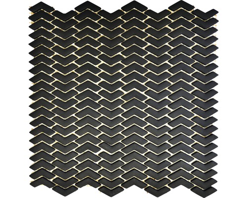 Mosaïque en verre CUBA HB31B NOIR 29x29,5 cm Mosaïque avec motif de flèche pour murs et sols