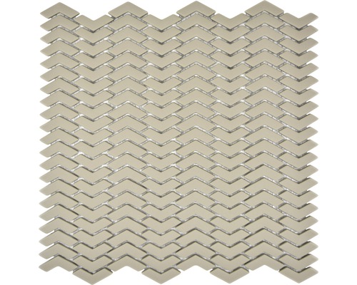 Mosaïque en verre CUBA HB33C CRÈME 29x29,5 cm Mosaïque avec motif chevron