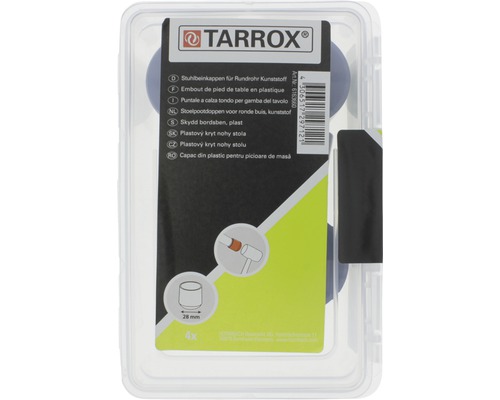 Embouts de pied de chaise Tarrox en plastique pour tubes ronds, 28 mm, lot de quatre
