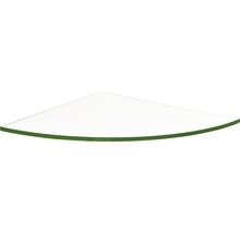 Tablette d''angle en verre avec bord arrondi