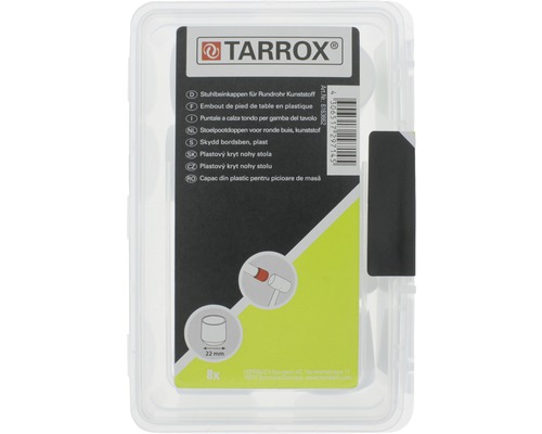 Embouts de pieds de chaise Tarrox en plastique pour tubes ronds, 8 pièces, 22 mm