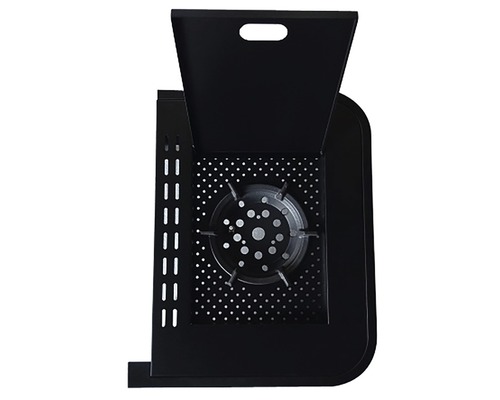 Réchaud à gaz noir avec couvercle ouvert