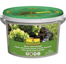 FloraSelf Rasen- und Gartenkalk im Eimer, 10 Kilogramm für bis zu 100 Quadratmeter