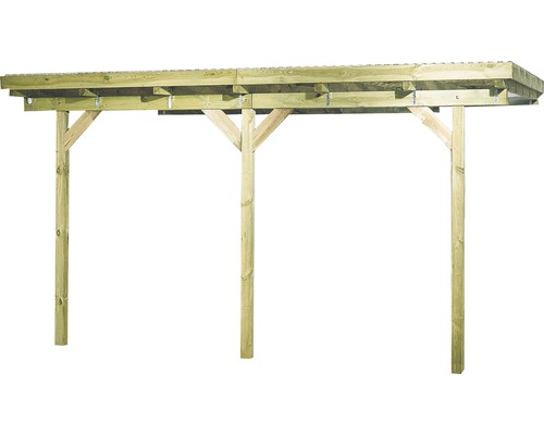Carport en bois avec trois piliers