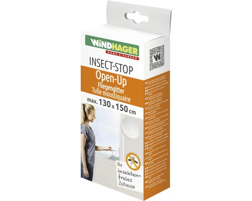 Emballage de moustiquaire Windhager Insect Stop Open-Up, taille maximale 130 x 150 cm