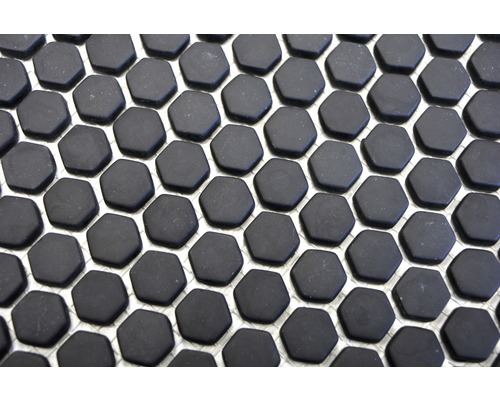 Motif de carreaux de mosaïque noire avec carreaux hexagonaux
